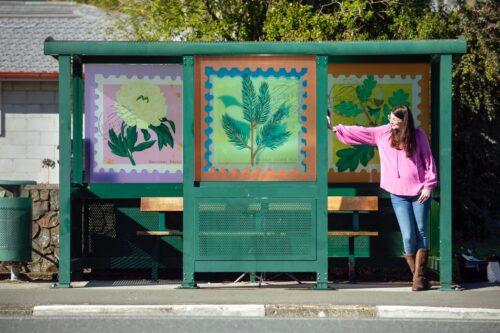 Picture by Tim Cuff - 18 May 2026 - MakeShift Spaces art project at a bus stop in central Stoke, New Zealand.