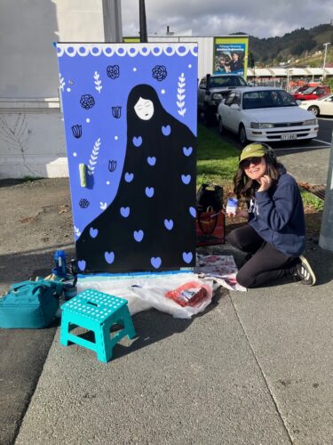 Lucia mural in action