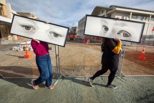 Picture by Tim Cuff - 23 July 2026 - MakeShift Spaces artworks in Bridge Street, Nelson, New Zealand: